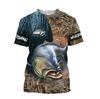 Men's Summer T-shirt Brook Trout Fishing 3D Printed Harajuku Casual Short Sleeve T-shirt Unisex Neutral Outdoor Quick Drying Top