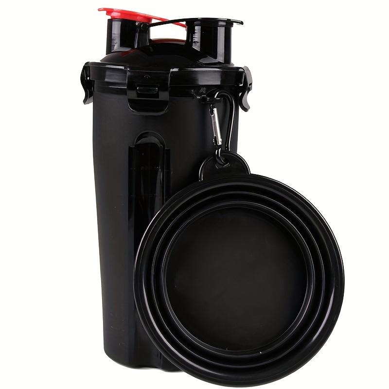 Портативная бутылка для воды для домашних животных 2 в 1 с контейнером для еды, герметичная бутылка для воды для собак с 2 складными мисками для кормления на открытом воздухе