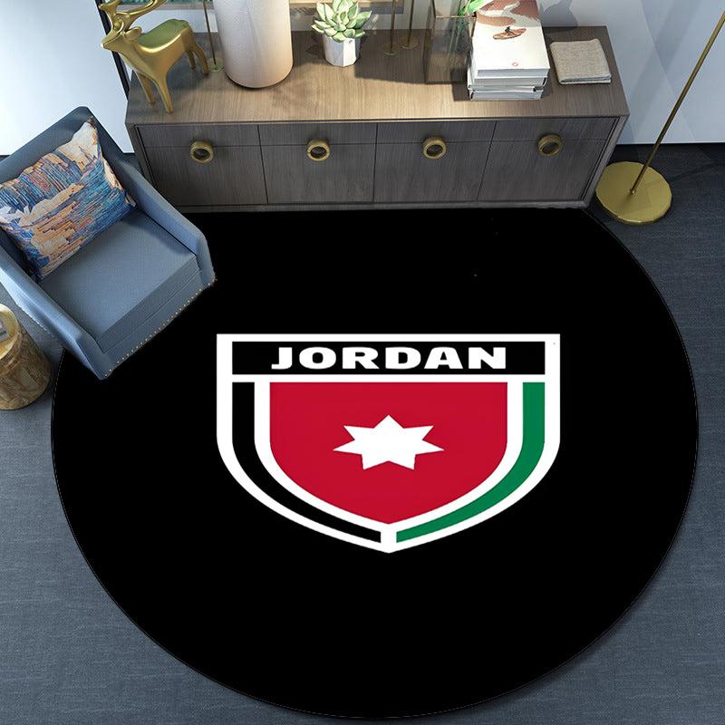 Jordanian football Design Round Rug for Livingroom,Bedroom, Palyroom, Chair Rug, Area rug, Circle Carpet, Fan Christmas gift
