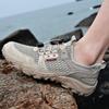 Men’s Outdoor Hiking Shoes Grey Driving Shoes Casual Slip on Summer Black Mesh Shoes Plus Size 45 46