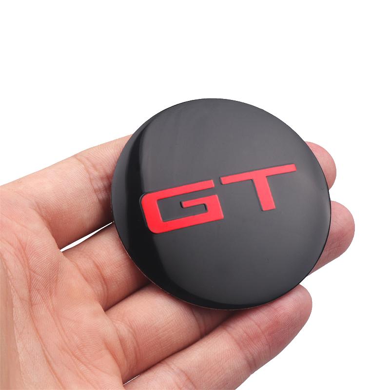 4Pcs 56mm Car Wheel Center Hub Caps Stickers GT Emblem Decal