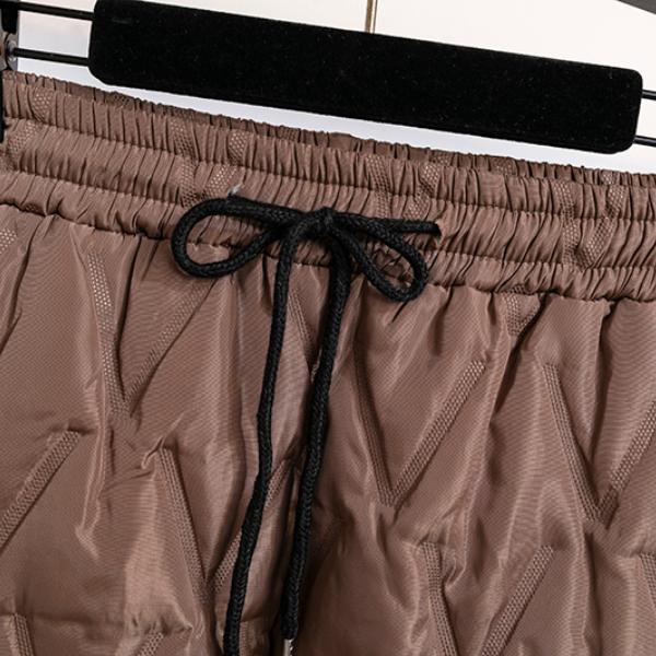 Большие размеры, женские пуховые хлопковые брюки, зимние женские толстые теплые шаровары, эластичные повседневные свободные брюки с высокой талией, брюки 4XL