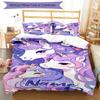 3pcs Custom Name Unicorn Bedding Set Duvet Cover Closure Includes 1 Duvet Cover & 2 Pillowcases, Soft and Comfortable for All Seasons.