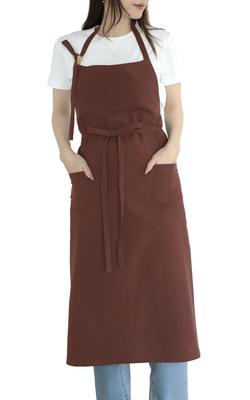 Стильный фартук для кафе KYOWARABE для женщин [9 цветов в наличии, мягкий хлопковый материал, регулируемые плечевые лямки] (Какао Браун)