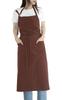 KYOWARABE Stylish Cafe Apron for Women [9 Colors Available, Soft Cotton Material, Adjustable Shoulder Straps] (Cocoa Brown)