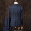 2024 Men's British Slim Plaid Three-Piece Suit: Trendy Autumn/Winter Fashion