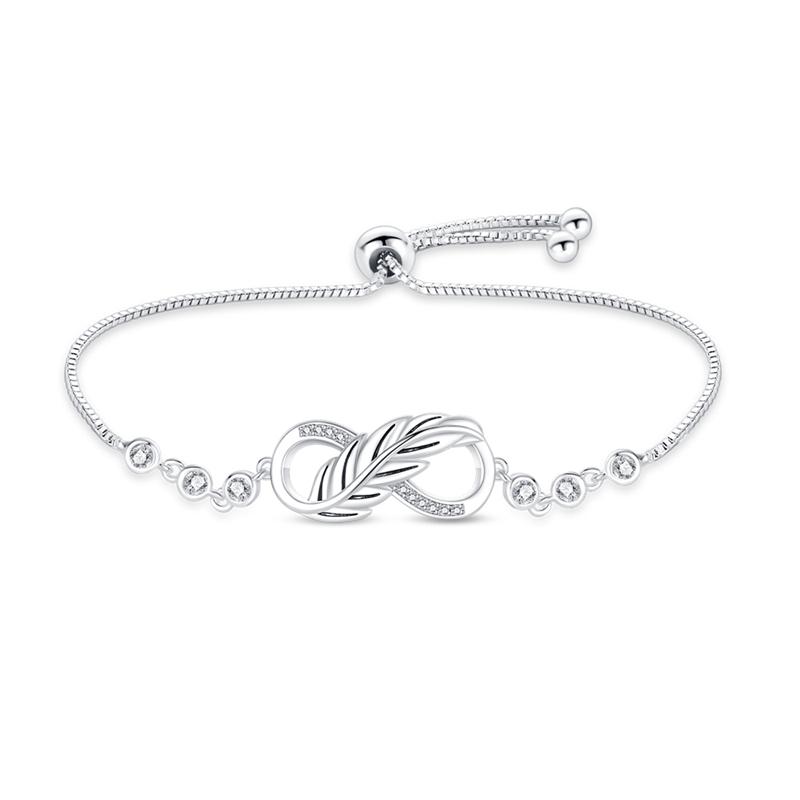 Fashion Lucky Sunflower Pendant Bracelets for Women Sparkling Zircon Infinity Symbol Bracelet Valentine's Day Jewelry