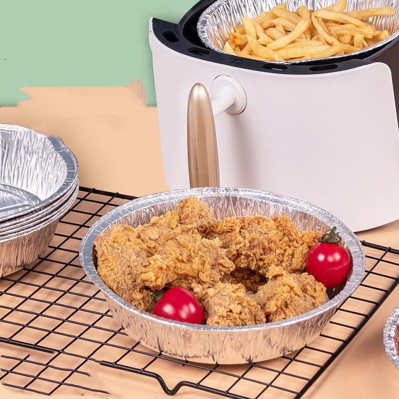20Pcs Non-stick Aluminum Foil Liners Air Fryer Disposable Paper Liner Oil-proof Steaming Basket Kitchen Tool BBQ Drip Pan Tray
