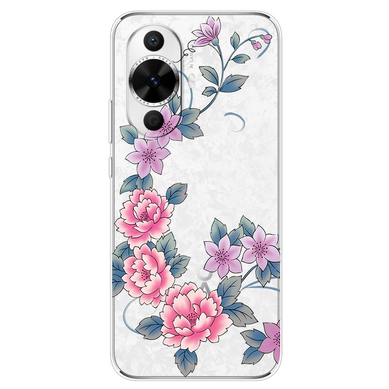 Чехол для Huawei Nova 12s Цветы Прозрачный ТПУ Силикон Funda Capa для Huawei nova 12s Мягкие Чехлы Nova12S 12 s Прозрачный Coque сумка