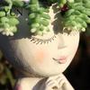 Cute Gardening Gifts for Women Face Planter Pot, Resin Head Vase Succulents Flowers, Decorative Flower Hanging Plant Display Pot Unique Indoor Bedroom
