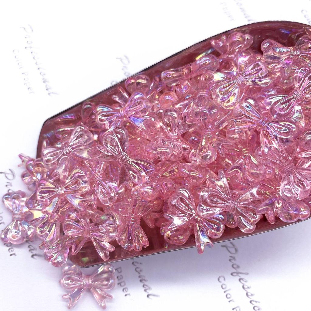 Pearlescent Acrylic Bow Tie Beads for DIY Jewelry