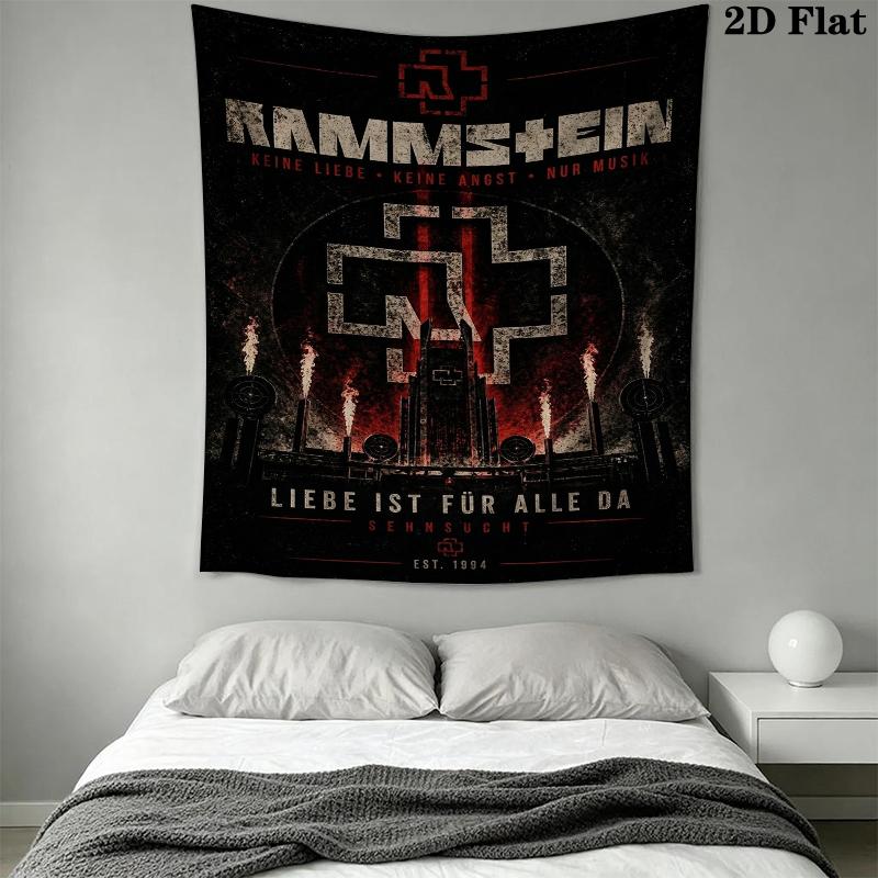 Rammstein Wall Tapestry Aesthetic Wall Hanging Printed Fabric Blanket Decorative Tapestries for Bedroom Living Room Home Decor