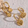 Stainless Steel Devil'S Eye Pendant Earrings Women'S Retro Style Earrings Furnace Vacuum Plating 18K Real Gold