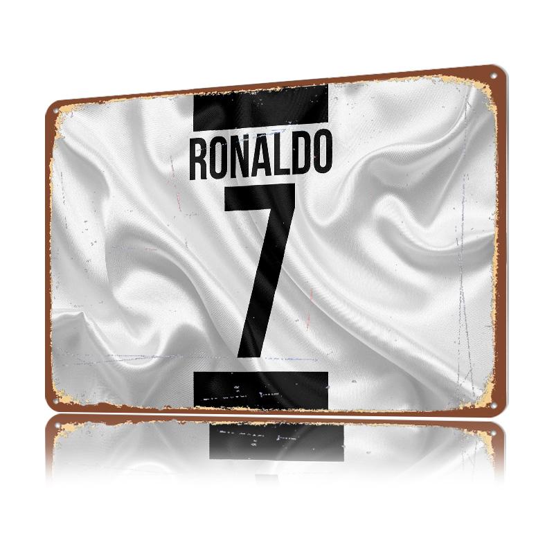 Cristiano Ronaldo Football Tin Poster Customized Retro Soccer Wall Art Vintage Metal Signs for Fans Home Decoration Ornaments