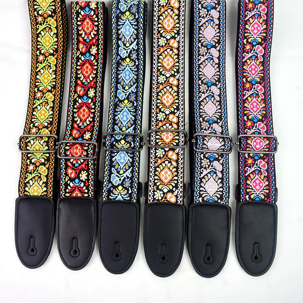 Толстый вышитый универсальный гитарный ремень для акустических, электрических и деревянных гитар