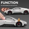 Модель спортивного автомобиля Maserati MC20 из сплава, литая под давлением, масштаб 1/24, детская игрушечная машина со звуком и светом, подарок на день рождения для мальчика, украшение для рабочего стола