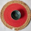 Jute Set of 2 Dining Table Mat 30Cm Round Mat - Coral (Single Ring) | Used As Centre Table Decor Placemat/House Warming Gifts for New Home
