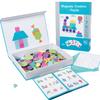 Geometric Magnetic Puzzle Shape Sorter Wooden Blocks Develop Imagination Safe Magnetic Puzzles Wood Tangram Geometric