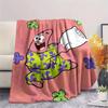 Patrick Star Printed Flannel Blanket, soft throw for bedroom sofa, washable, Christmas present, great gift.