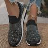 2024 Spring/Summer Women's Diamond-Studded Wedge Heel Casual Shoes