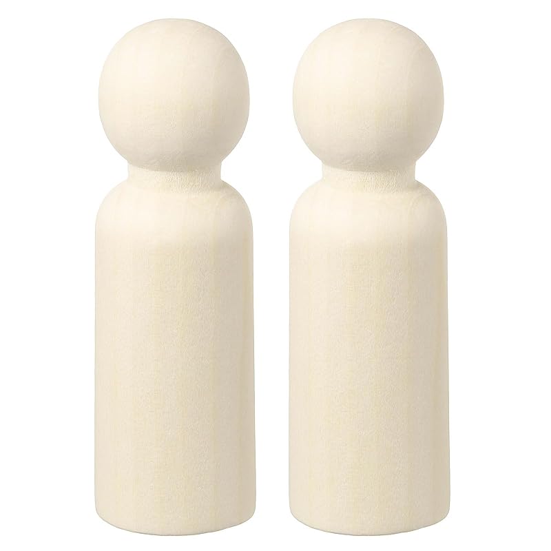 Uxcell Деревянные фигурки (2-Pack), 3,5-дюймовая фигурка мальчика, неокрашенная, для поделок, DIY, искусства и живописи.