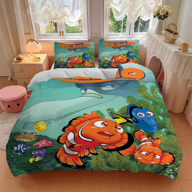 Nemo Adventure Print 3Pcs Bedding Setduvet Cover With 2 Bedropillowcase Home Birthday Gift
