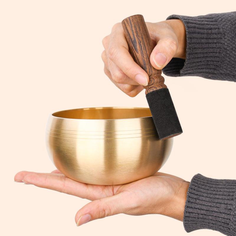 Санскритская чаша Непал Тибет Будда Тибетская поющая чаша Йога Медитация Чаша для пения Латунный колокольчик Музыкальная терапия