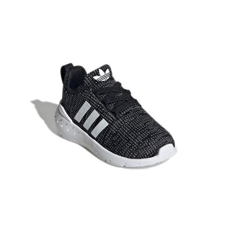 Adidas Swift Run 22 I Черно-белые детские кроссовки Core-Black Cloud-White Grey-Five GW8184