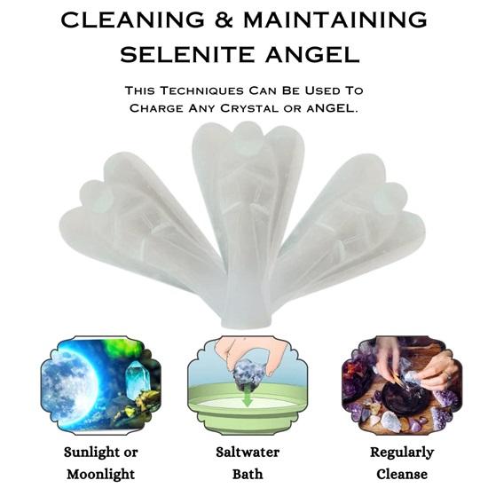 Селенитовые карманные крылья, статуя ангела, фигурки, кристалл-хранитель для духовной связи, кристалл ангела для домашнего декора, офисный стол, спальня, приборная панель автомобиля