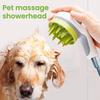 Насадка-лейка для душа для собак, лейка для душа для питомцев с массажной щеткой, нежная щетка для груминга, щетка для душа для собак для душевой штанги в ванной, инструмент для купания собак и кошек
