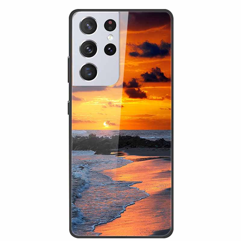 For Samsung Galaxy S25 Ultra Tempered Glass Case Back Cover Hard Phone Cases for SamsungS25 ULTRA Fundas Fashion Protector Coque