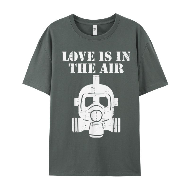Love In The Air Mask 100 Cotton Tshirts For Unisex Short Sleeve Graphic Tops Tees Retro Autumn Oneck Tshirts Casual