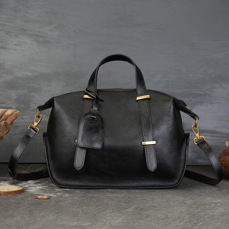 Сумка из натуральной кожи в стиле ретро, вместительная сумка Boston Bag Crossbody