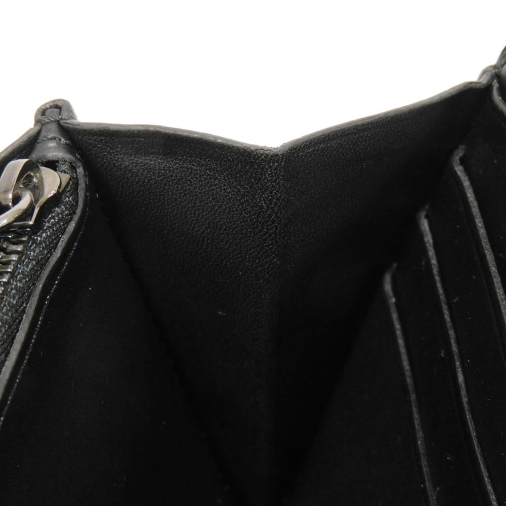 Used 11828 Itauba Scritto Long Zip Wallet 7940 Old Logo Black Zip Around Calligraphy Nero Grigio Men's from Japan