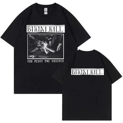 Bikini Kill Первые две записи Альбом Принт Футболка Феминистка Riot Grrrl Кэтлин Ханна Футболки Мужские Рок Панк Оверсайз Футболка