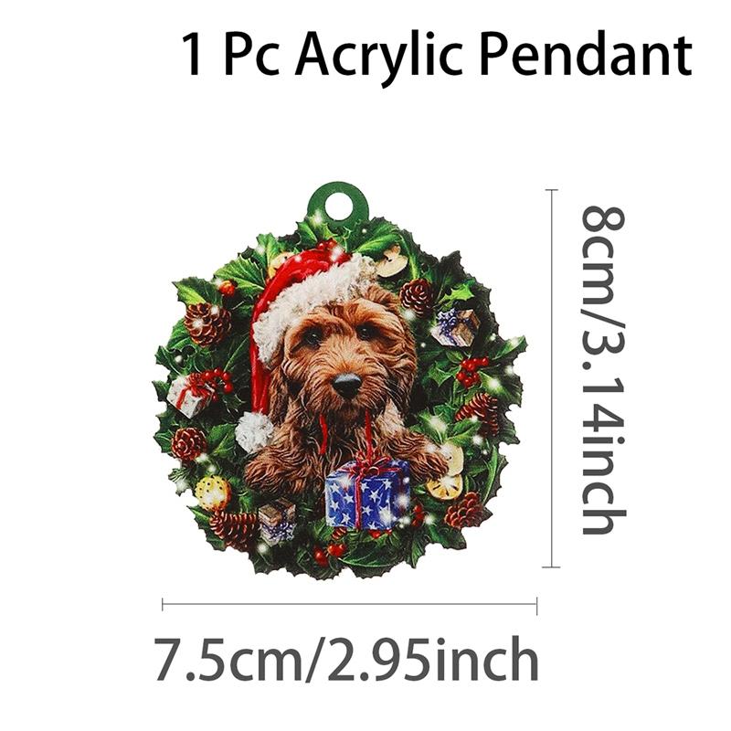 1pc Puppy Acrylic Christmas Pendant, Christmas Tree Ornaments Christmas Decorations for Home 2025 Navidad Natal Gifts New Year