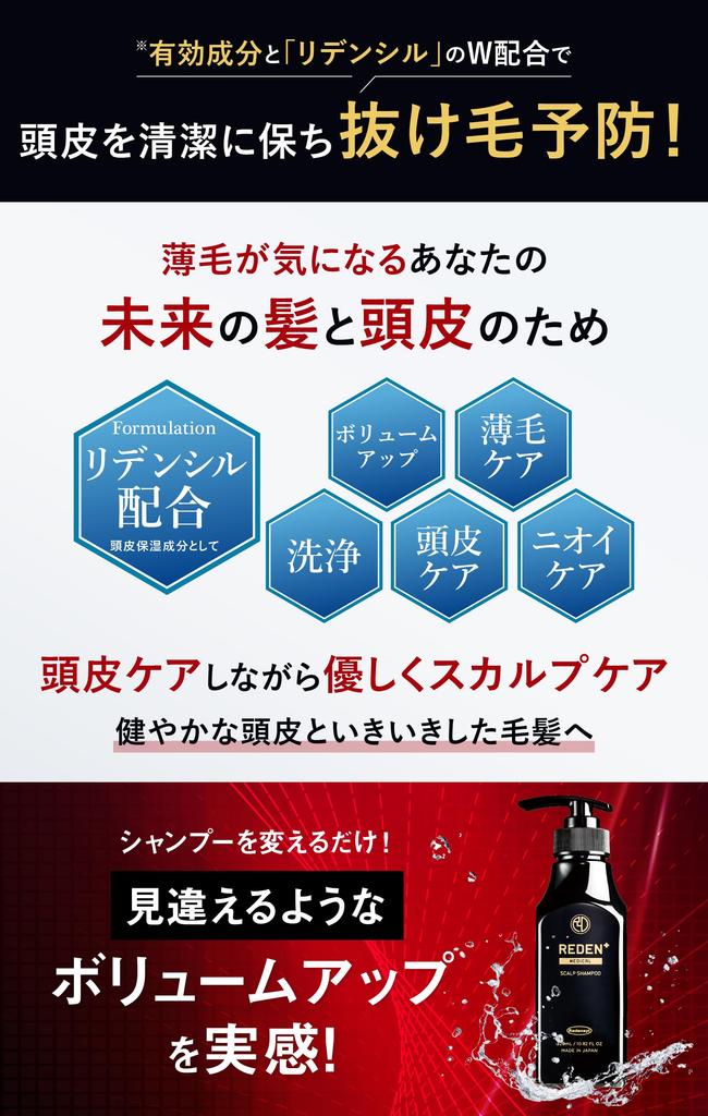 REDEN Medical Developed by a Hair Growth Tonic Contains Medicated Scalp Shampoo Shampoo, 320ml, Manufacturer, Redensyl, Quasi-drug, Treatment,