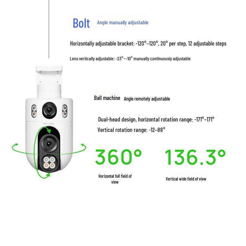 TP-LINK Dual-Lens 10MP 360° PTZ Outdoor Security Camera CN plug (adapter included)