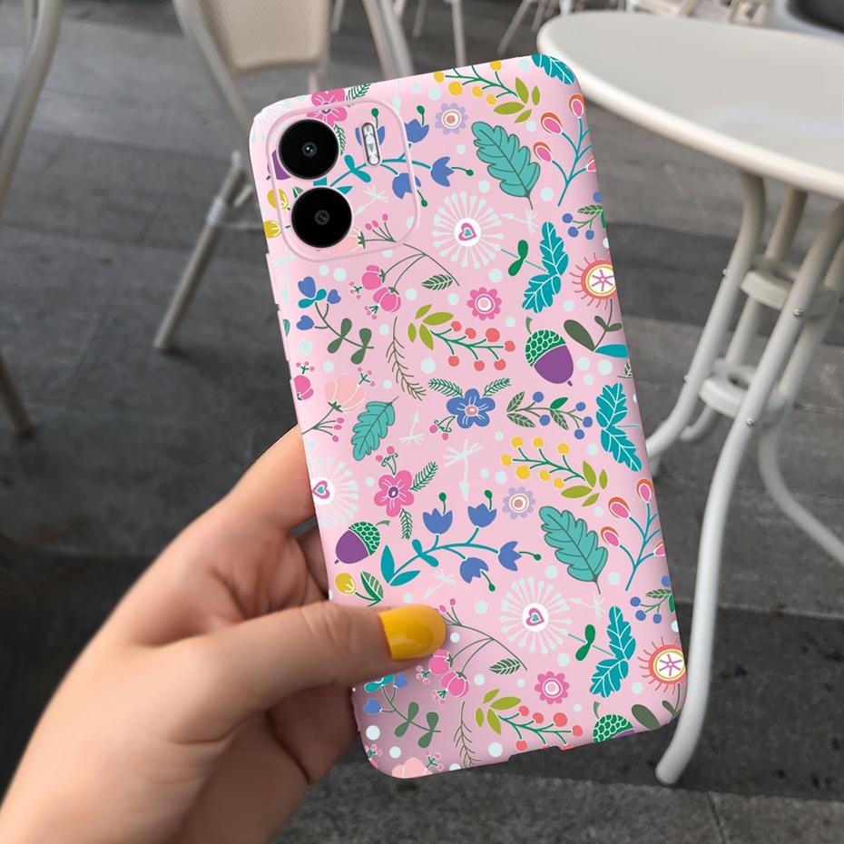Чехол для Xiaomi Redmi A1 Redmi A1 Plus Красивая Девушка Цветок Чехол для Телефона Для RedmiA1 A 1 A1+ Конфетный Цвет Мягкая Силиконовая Задняя Крышка