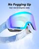 Фотохромные горнолыжные маски Odoland с зеркальным покрытием OTG Очки UV400 Автоматические Ударопрочные Взрослый размер Линзы меняющие цвет, Защита от запотевания, Совместимые, Защита,