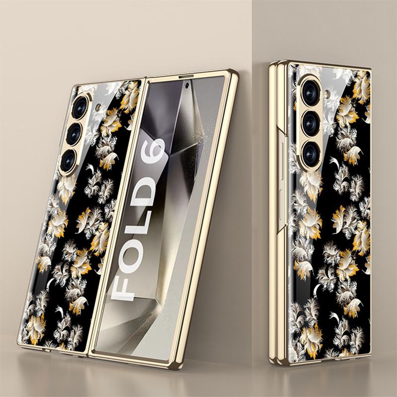Новый чехол для телефона Samsung Galaxy Zfold6 5g, креативный чехол с HD-рисунком из закаленного стекла, легкий, роскошный, с точными отверстиями, защита от падений