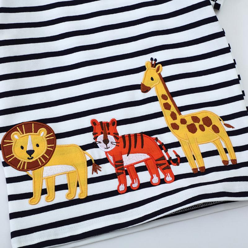 Little maven Kids Clothes Baby Boys T Shirts 2025 Summer New Children's Clothing Toddler Cartoon Animals Shirts 2-7 Years Old