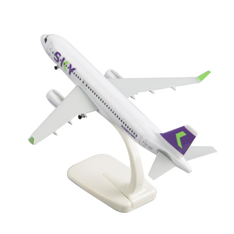 Металлическая модель самолета 20 см Чилийский самолет Sky Модель A320 Металлическая реплика со стойками шасси Сплав Материал Авиационная симуляция Подарок