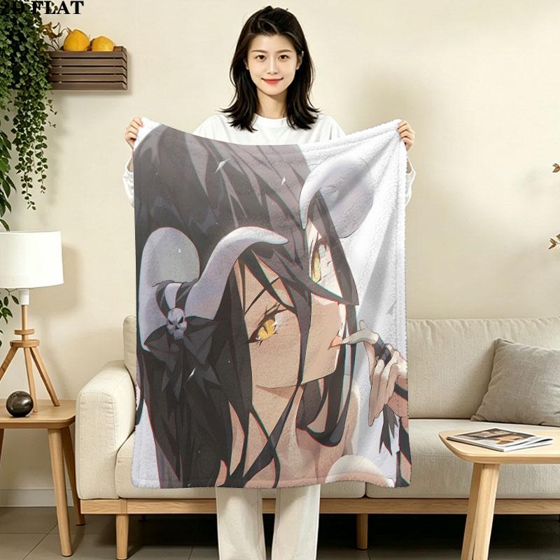 1PC Overlord Patterned Flannel Blanket Suitable For All Seasons For Home Decor Warmth And Comfort Gifts Holiday Present