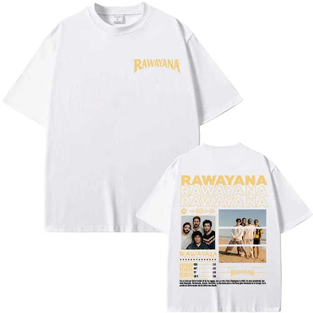 Футболка с принтом группы Rawayana Trae Las Cornetas Мужская одежда Харадзюку Хип-Хоп Панк Футболки Повседневная Хлопковая футболка с круглым вырезом