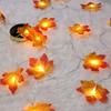 Светодиодная гирлянда "Осенний кленовый лист" - Декоративное освещение от батареек и USB для Дня благодарения и Хэллоуина