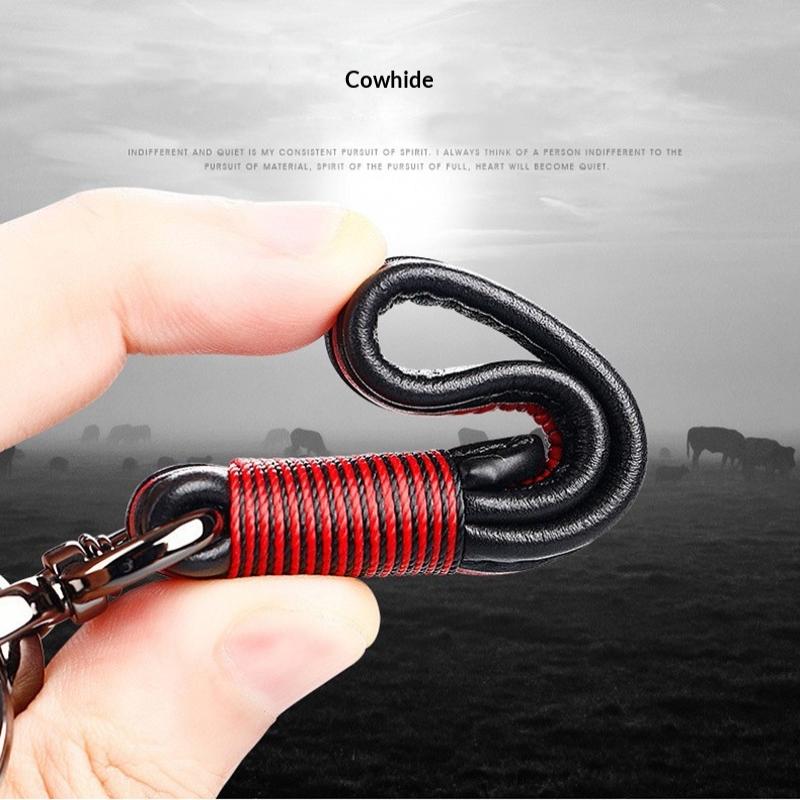 Luxury Car Key Ring Pendant High Quality Leather Zinc Alloy Buckle Durable Keychain for Men Women Car Owners