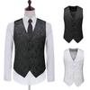 Men's Autumn/Winter Slim Fit Suit Vest, Black/White Casual, Large Size, Hollow Design