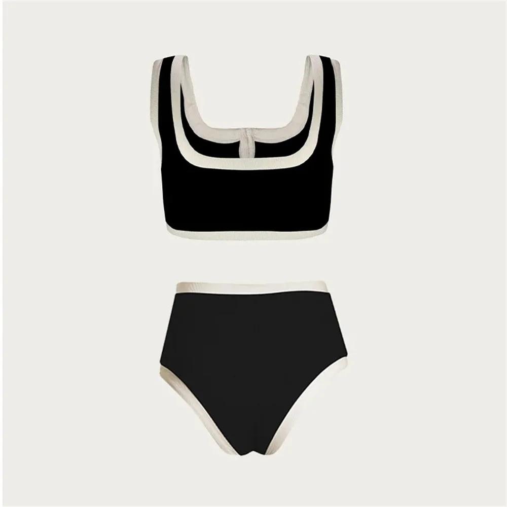 2025 Women's Bikini Color Block Sexy Swimsuit Swimwear Summer Vacation Beachwear Luxury Bath Suits Tankini Holiday Dress