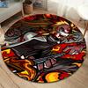 Demon Slayer Round Area Rug Carpet Rug For Living Room Bedroom Sofa Playroom Decor Nonslip Floor Mat